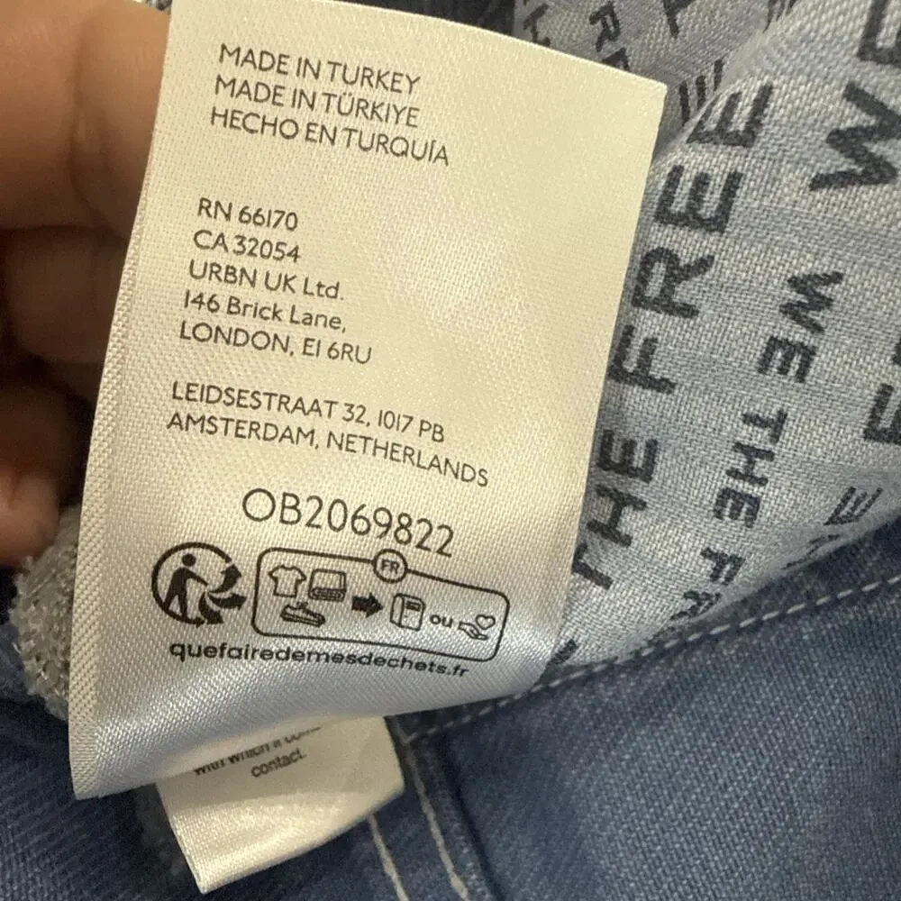 FREE PEOPLE We The Free Deep Trance Dropped Boyfriend Jeans Ocean Blue Size 30